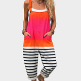 Comfortable printed overalls, front view