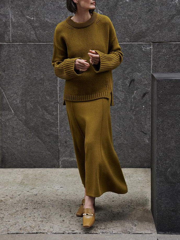 Patricia, Knitted Jumper & Maxi Skirt Set