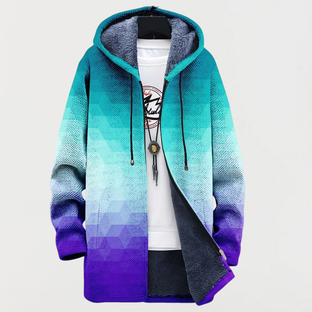 Arden Hexagonal Gradient Pattern Coat