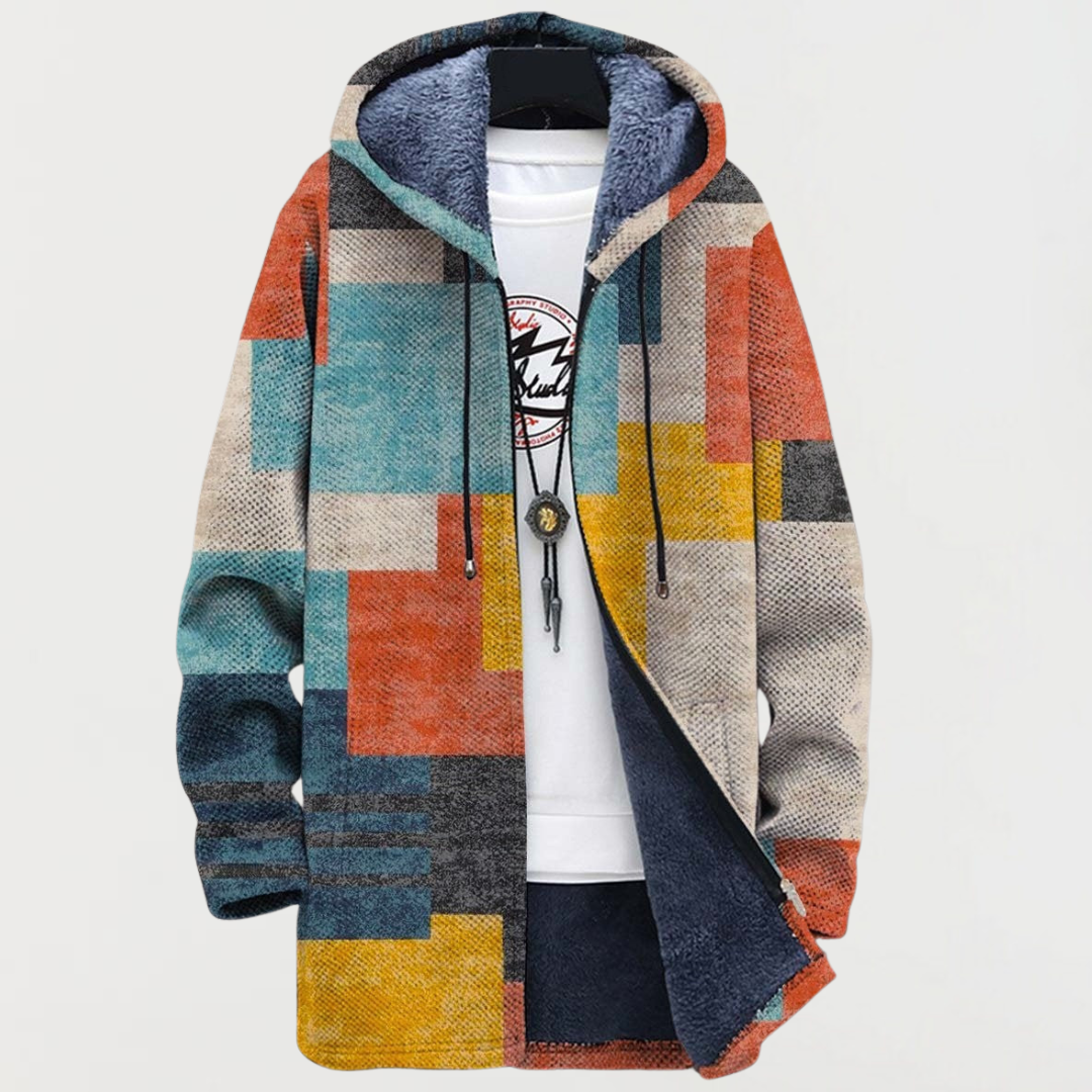 Blair Coat with Geometric Colour Blocks
