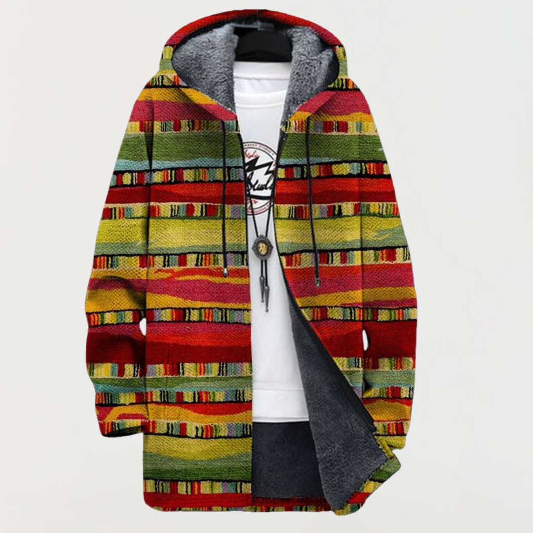 Bailey Cardigan with Ethnic Stripes - view 2