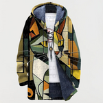 Emerson Cardigan with Geometric Cat Pattern - view 2
