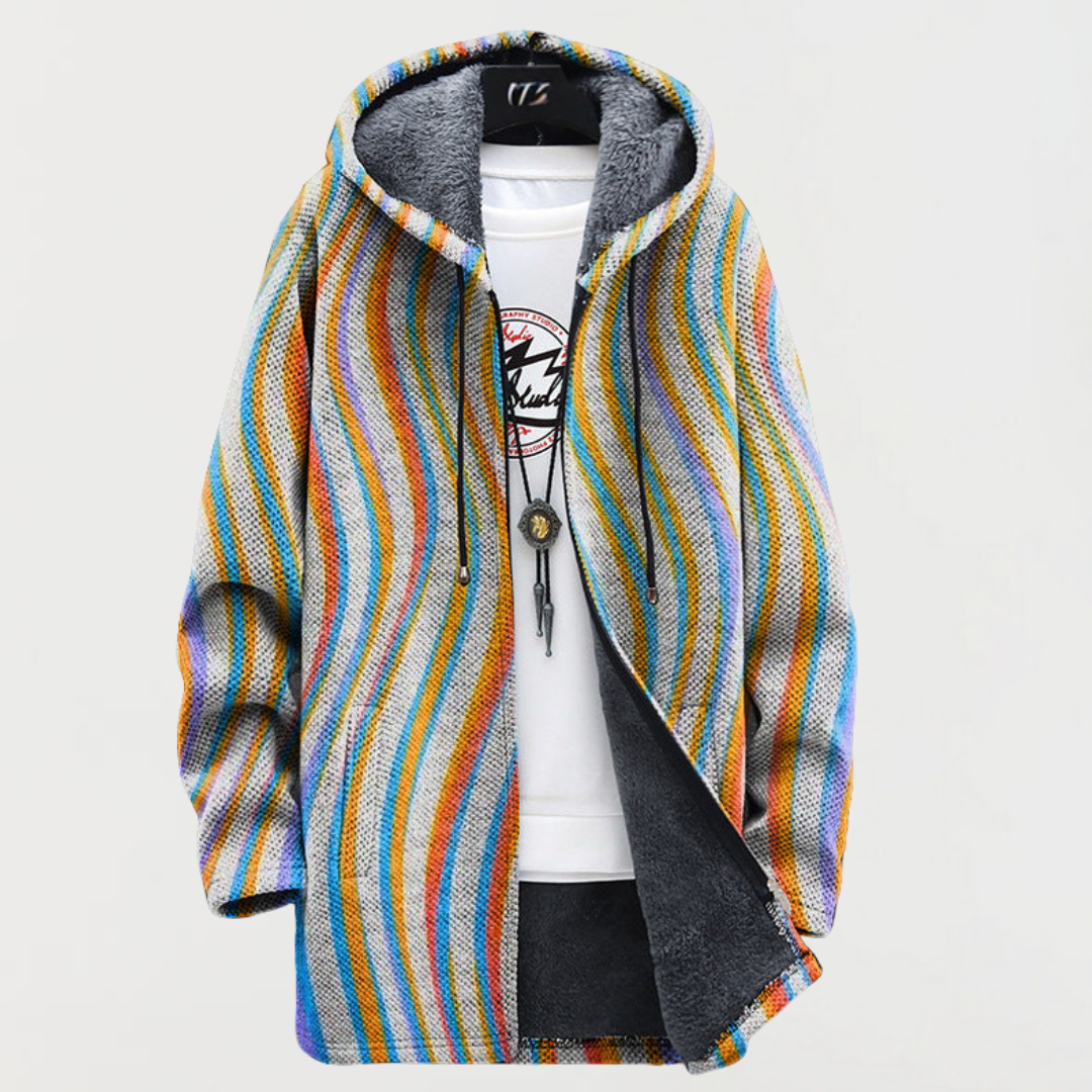 Frankie Coat with Wavy Stripes