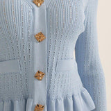 Prudence, Ribbed Peplum Top & Maxi Skirt Set