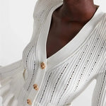 Prudence, Ribbed Peplum Top & Maxi Skirt Set
