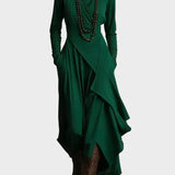 Eunice | Asymmetric Knitted Maxi Dress with Roll Neck