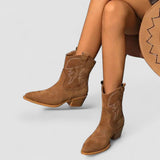 Darcy, Embroidered Western Ankle Boots