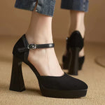 Constance Elegant Court Shoes with Ankle Strap