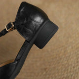 Greta Classic Leather T-Bar Shoes with Braided Detail - view 11