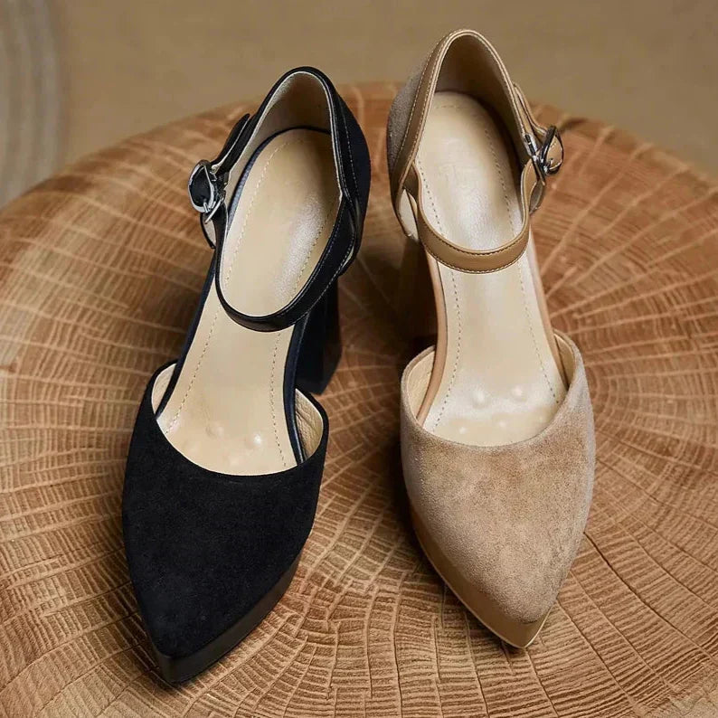 Constance Elegant Court Shoes with Ankle Strap