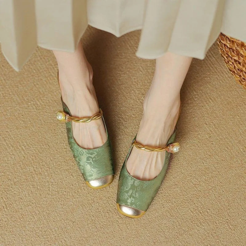 Myrtle Open-Heel Court Shoes