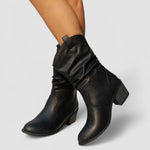 Eleanora, Heeled Boots with Ruched Shaft