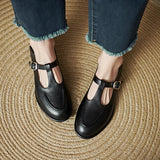 Selina Low-Heel T-Bar Shoes