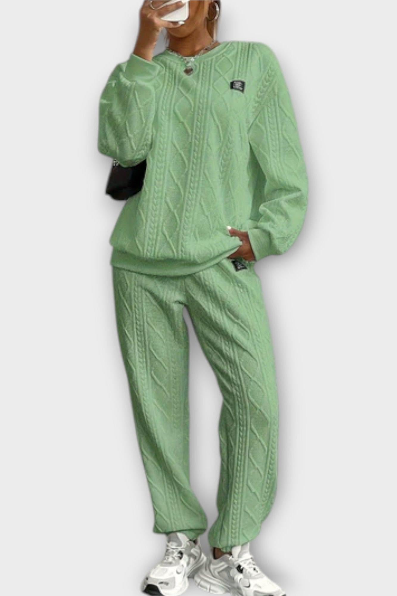 Skye, Cable-Knit Jumper & Trousers Set
