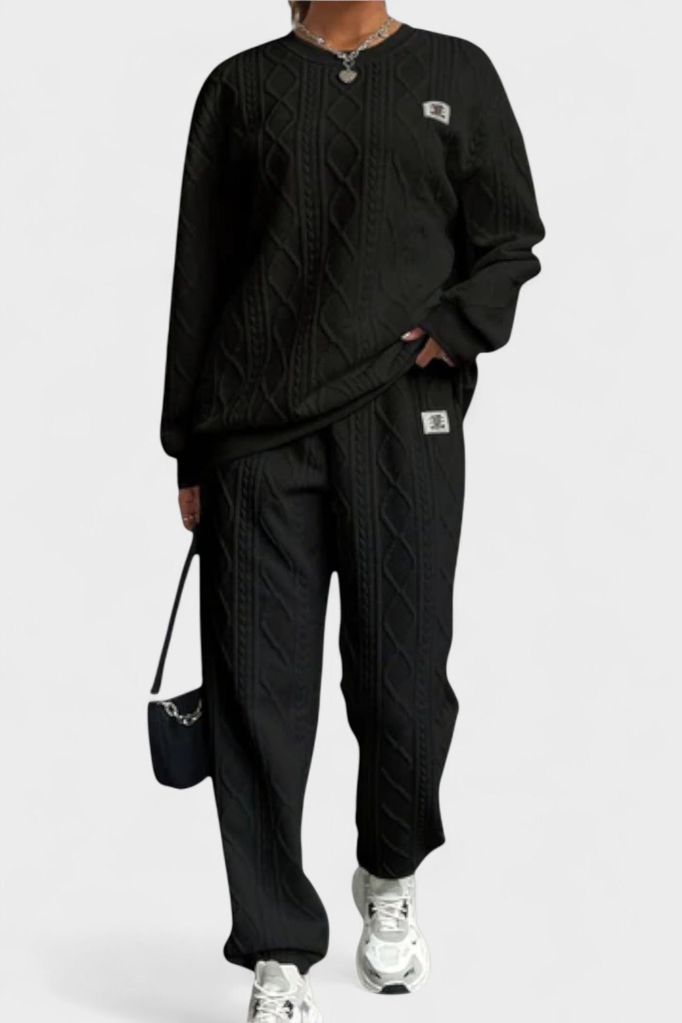 Skye, Cable-Knit Jumper & Trousers Set