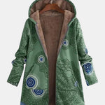 Sage Sherpa Jacket with Tribal Pattern - view 2