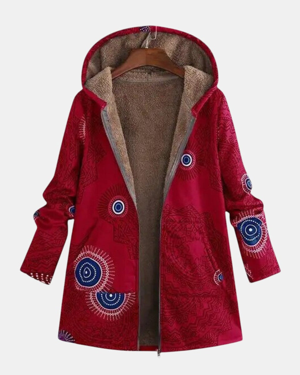 Sage Sherpa Jacket with Tribal Pattern - view 3
