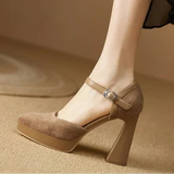 Constance Elegant Court Shoes with Ankle Strap