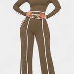 Shelley, Contrast-Stripe Top & Wide-Leg Trousers Set