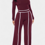 Shelley, Contrast-Stripe Top & Wide-Leg Trousers Set