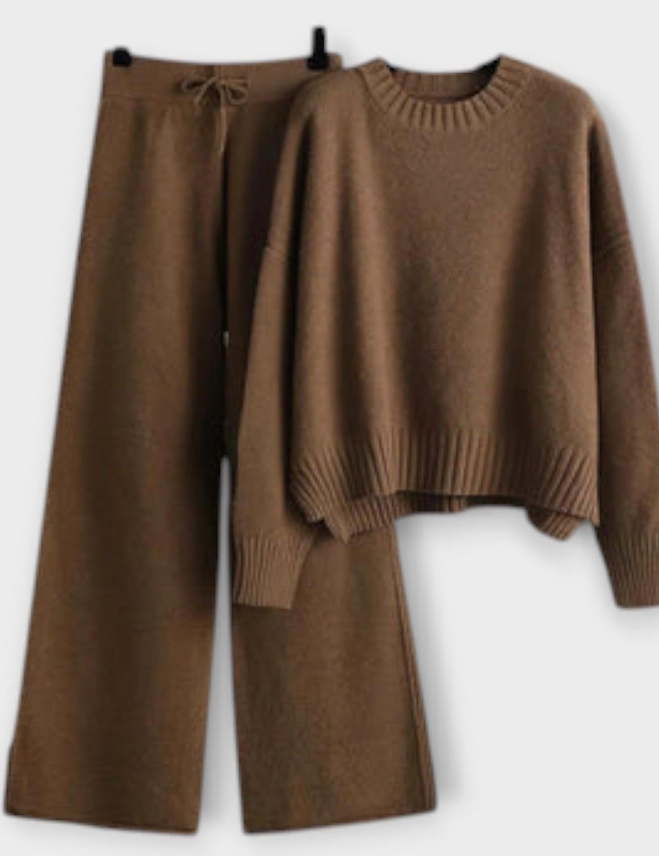 Shelley, Roll-Neck Knitted Jumper & Trousers Set
