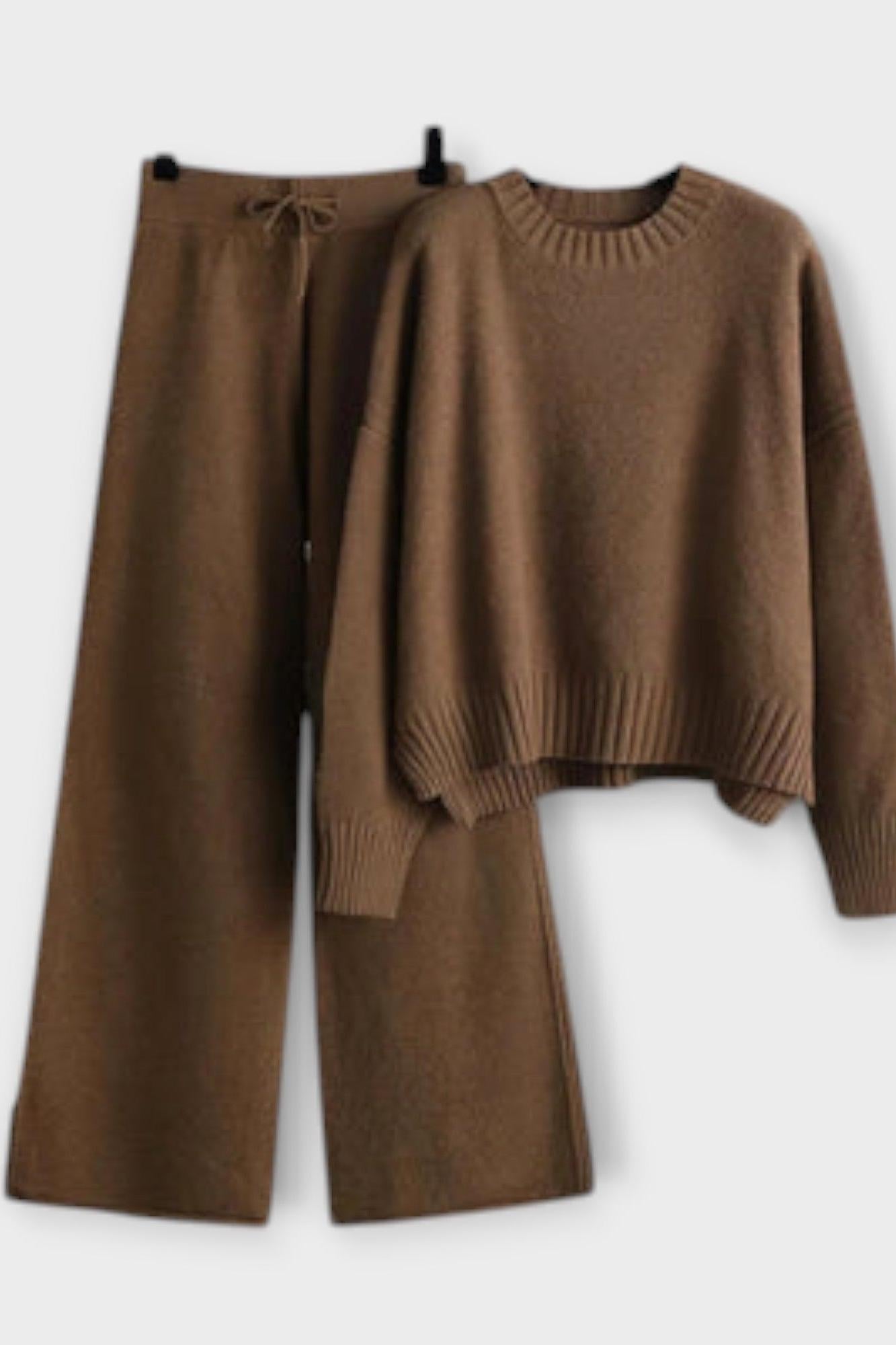 Shelley, Roll-Neck Knitted Jumper & Trousers Set
