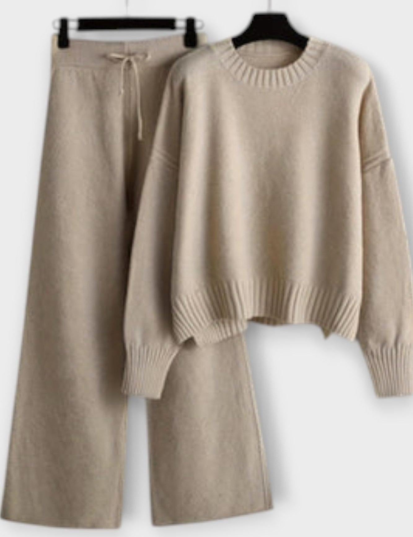 Shelley, Roll-Neck Knitted Jumper & Trousers Set