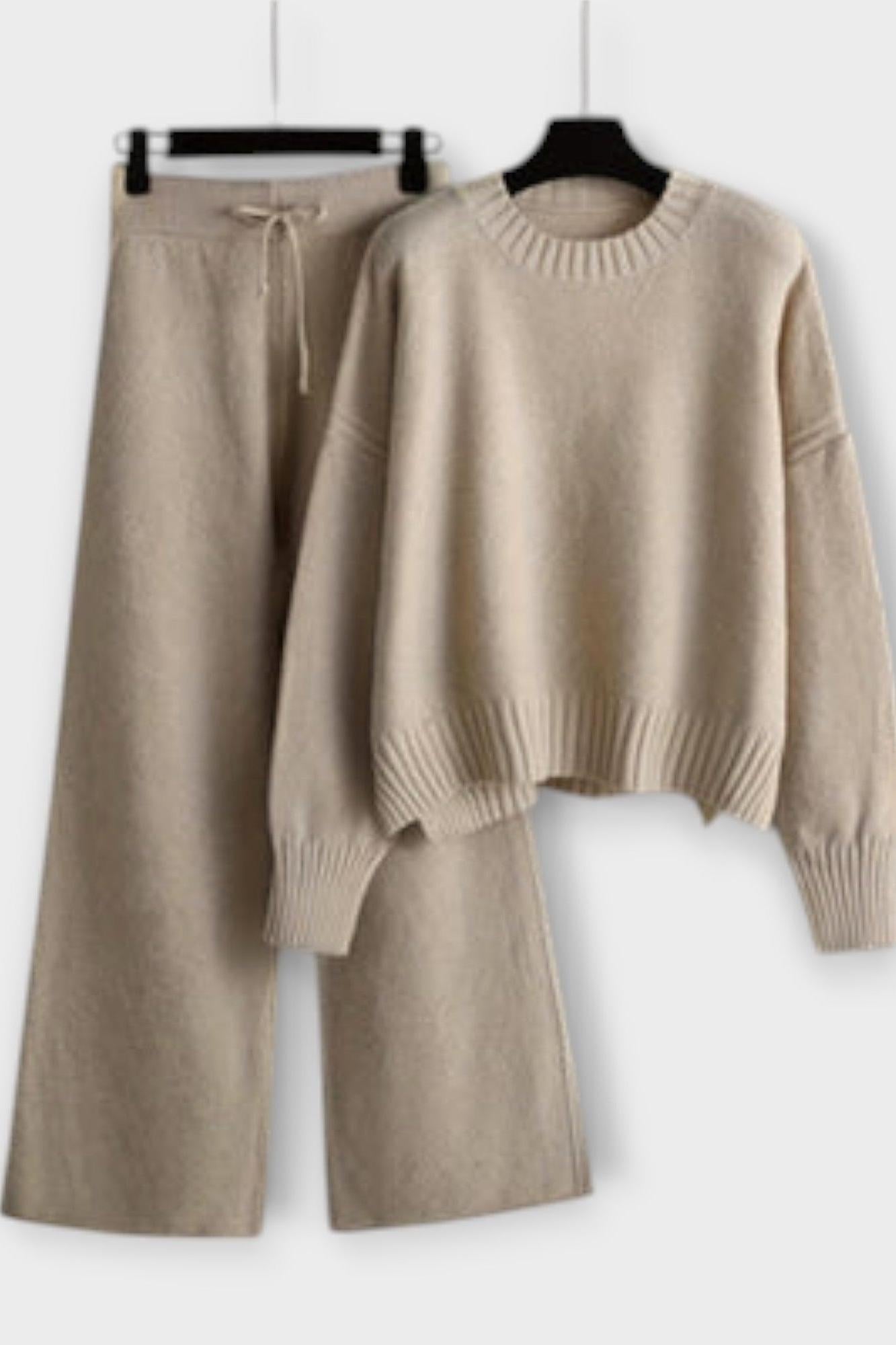 Shelley, Roll-Neck Knitted Jumper & Trousers Set