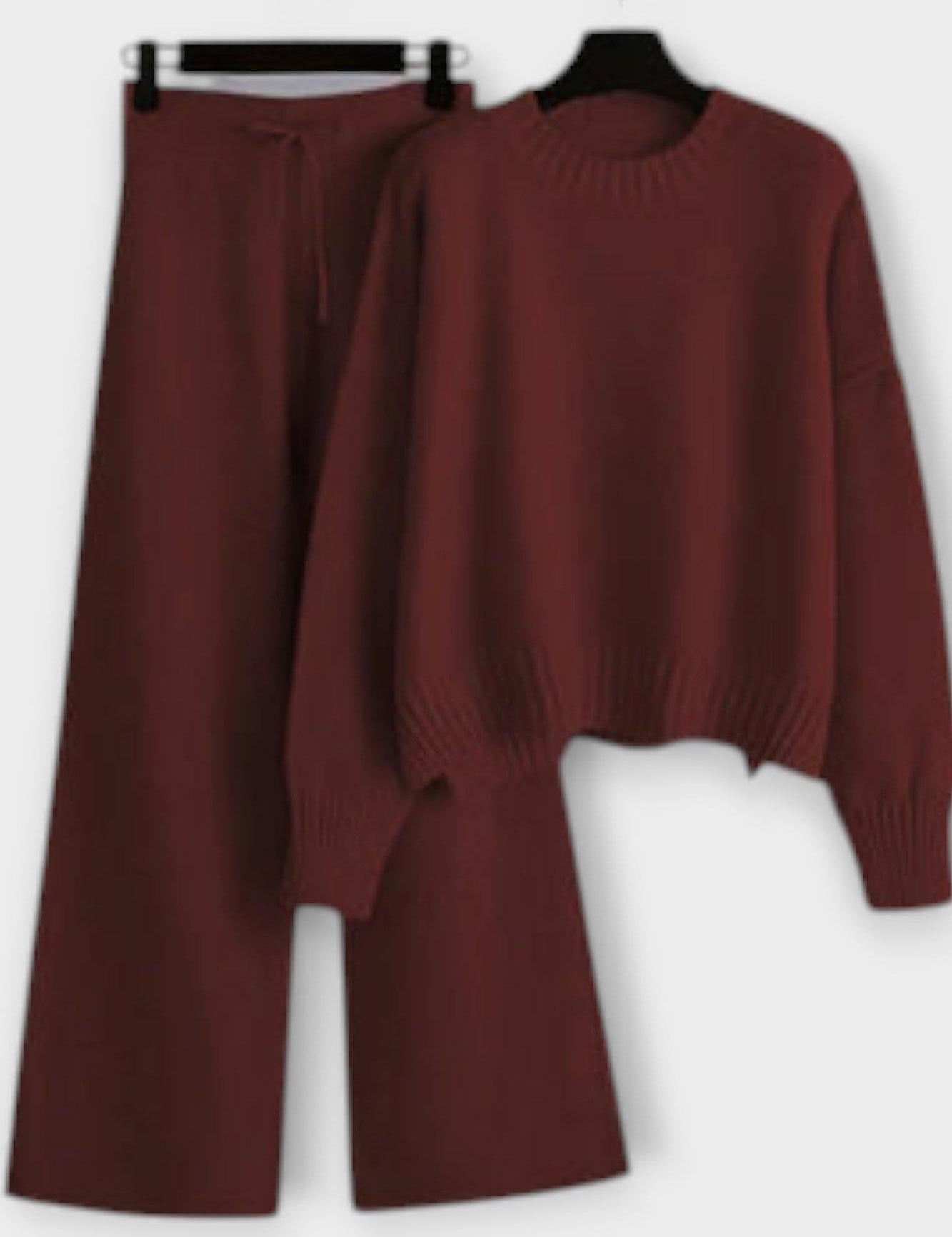 Shelley, Roll-Neck Knitted Jumper & Trousers Set
