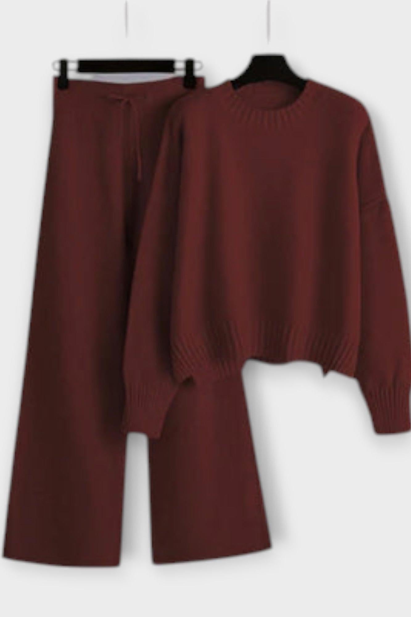 Shelley, Roll-Neck Knitted Jumper & Trousers Set