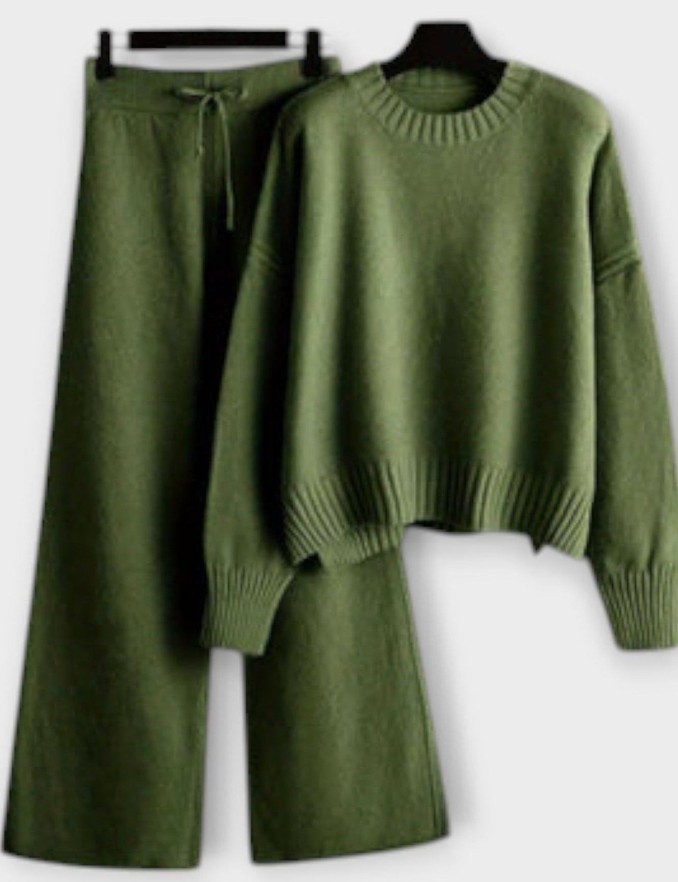 Shelley, Roll-Neck Knitted Jumper & Trousers Set