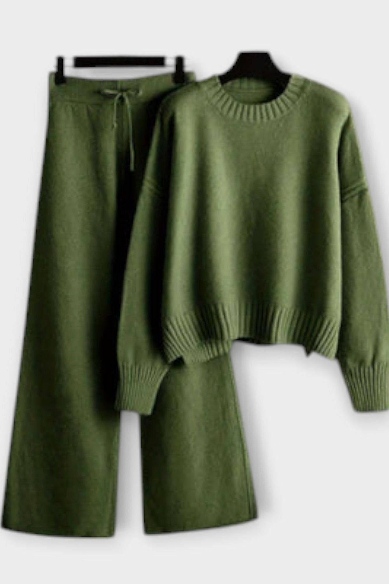 Shelley, Roll-Neck Knitted Jumper & Trousers Set