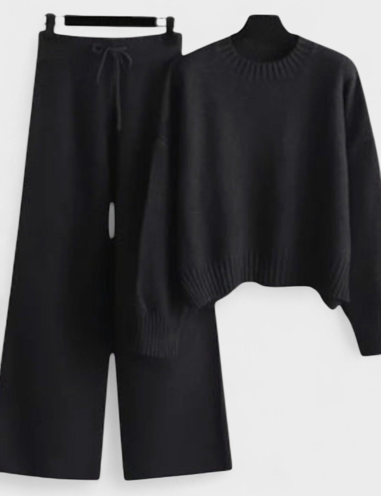 Shelley, Roll-Neck Knitted Jumper & Trousers Set