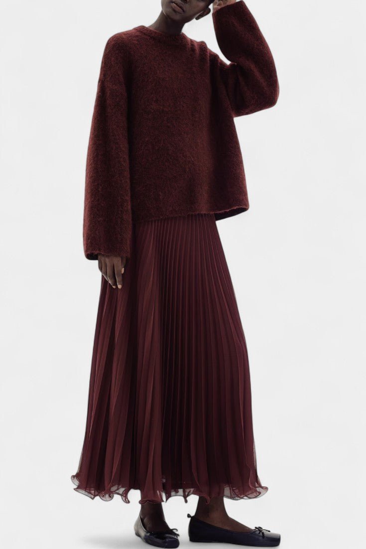 Celeste, Knitted Jumper & Pleated Skirt Set