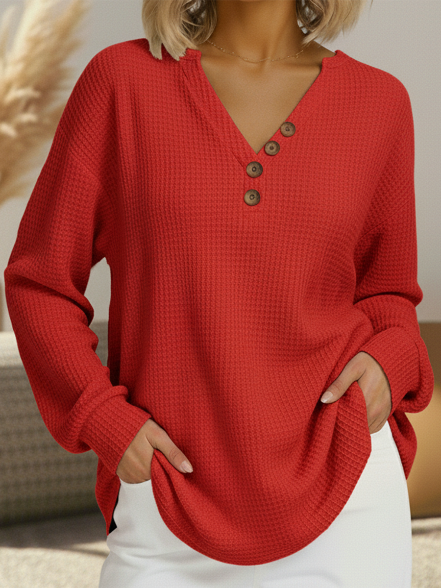 Wilma Simple Jumper with V-Neck - view 3