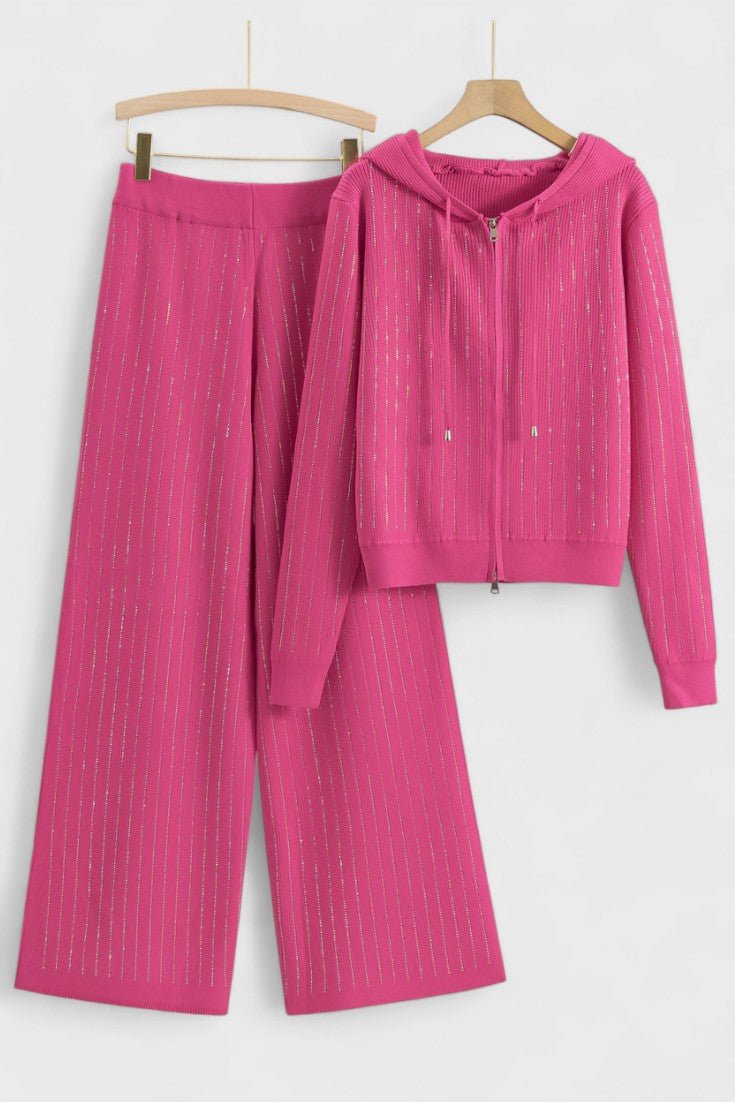Sheena, Hooded Cardigan & Trousers Set