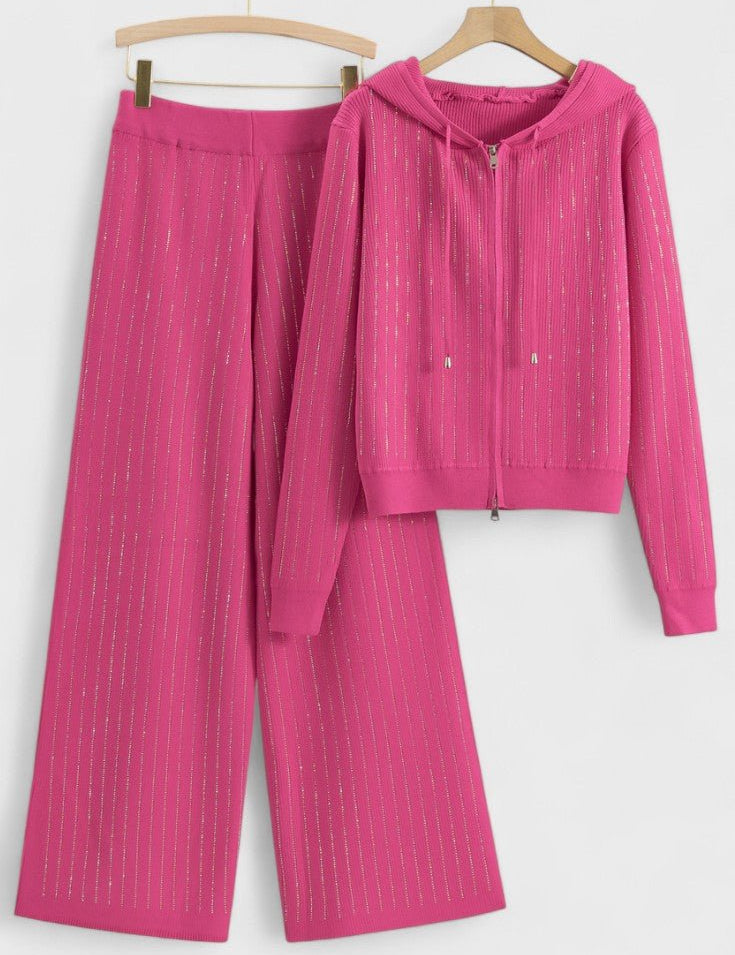 Sheena, Hooded Cardigan & Trousers Set