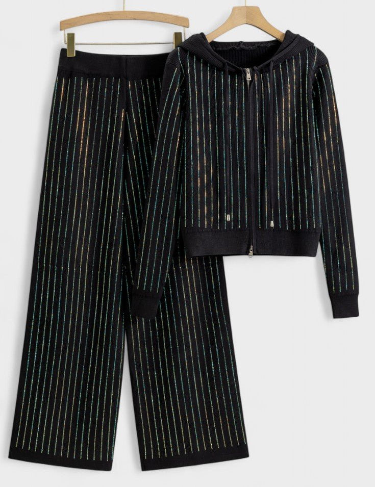 Sheena, Hooded Cardigan & Trousers Set