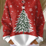 Lotte Christmas Jumper in Red with Christmas Tree