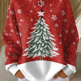 Lotte Christmas Jumper in Red with Christmas Tree