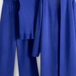 Stacey, Three-Piece Ribbed Knit Set with Trousers