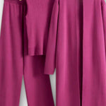 Stacey, Three-Piece Ribbed Knit Set with Trousers