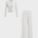 Tia, Cardigan & Wide-Leg Trousers Set