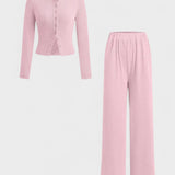 Tia, Cardigan & Wide-Leg Trousers Set