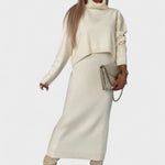 Tilly, Roll-Neck Knitted Jumper & Maxi Skirt Set