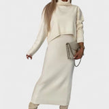 Tilly, Roll-Neck Knitted Jumper & Maxi Skirt Set