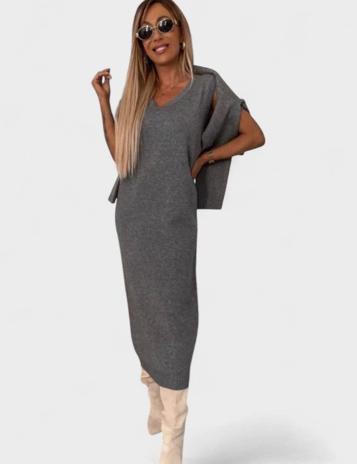 Tilly, Roll-Neck Knitted Jumper & Maxi Skirt Set