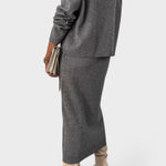 Tilly, Roll-Neck Knitted Jumper & Maxi Skirt Set