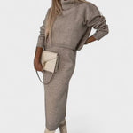 Tilly, Roll-Neck Knitted Jumper & Maxi Skirt Set