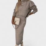 Tilly, Roll-Neck Knitted Jumper & Maxi Skirt Set
